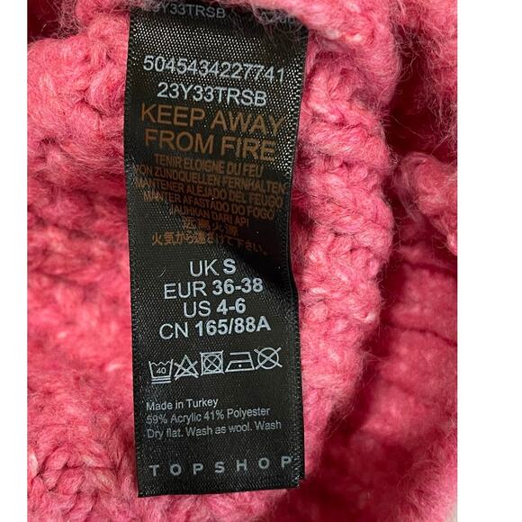 TopShop Cable Knit Cropped Sweater Size 4-6 Small New - Picture 8 of 12